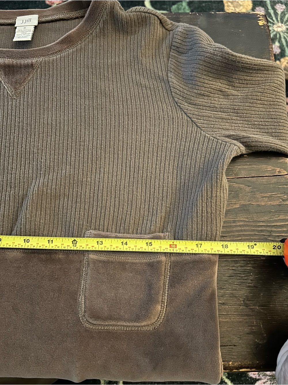J. Jill Brown Ribbed Crewneck Sweater Dress